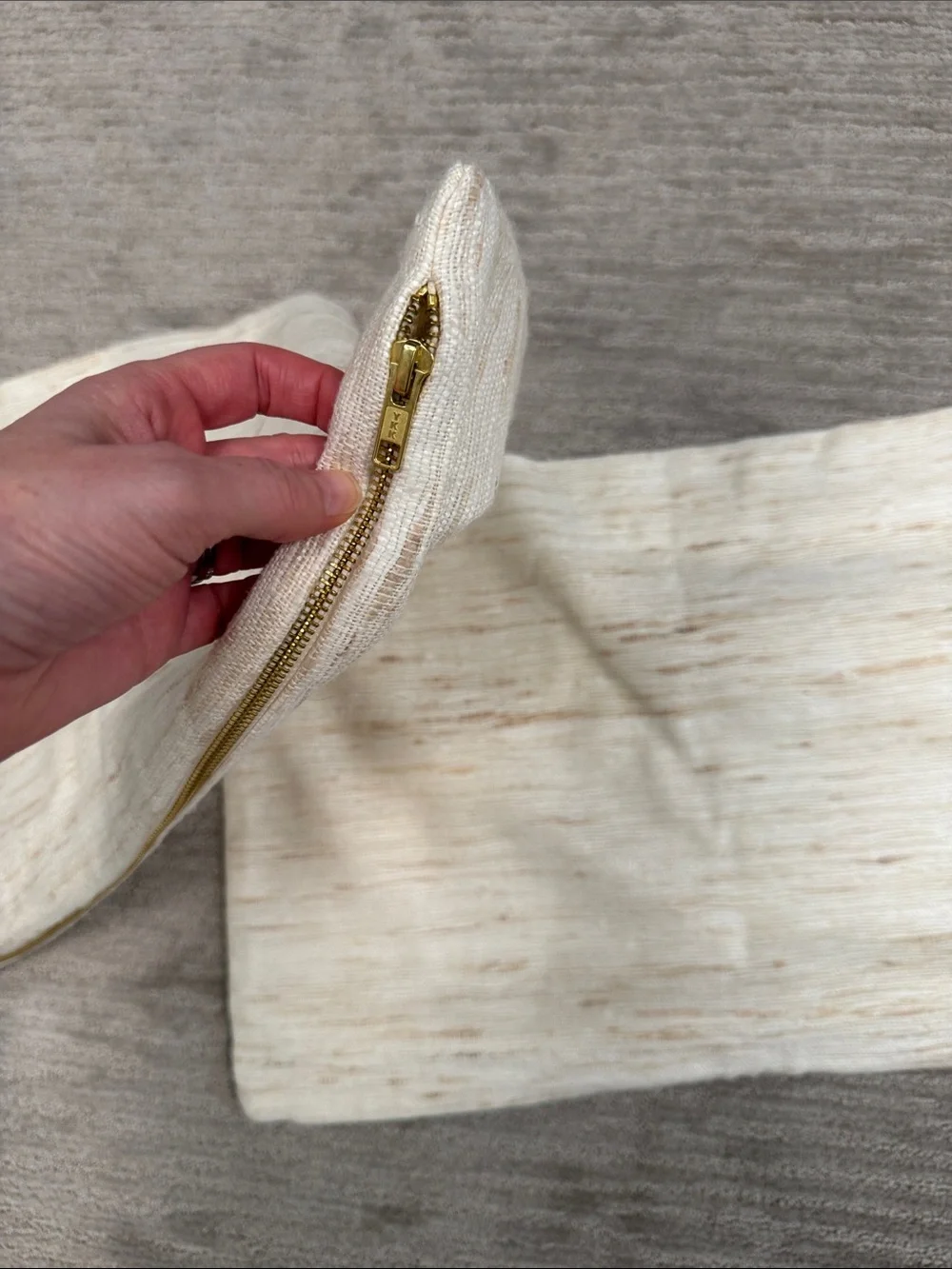 RH Seta Raw Silk Marled Pillow Cover in Natural 13”x21” Lumbar